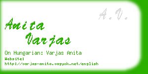 anita varjas business card